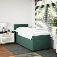 Boxspring met matras fluweel donkergroen 80x200 cm - thumbnail