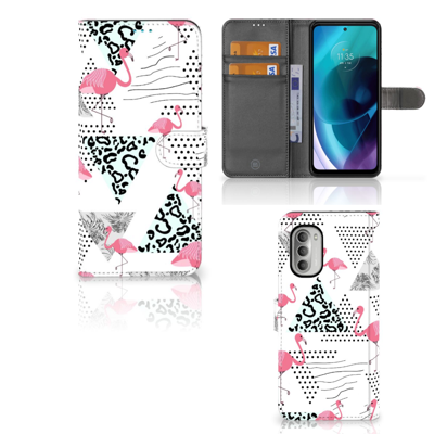 Motorola Moto G51 5G | Telefoonhoesje | Met pasjeshouder | Flamingo Triangle Motorola Moto G51 5G | Telefoonhoesje | Met pasjeshouder | Flamingo Triangle