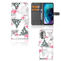 Motorola Moto G51 5G | Telefoonhoesje | Met pasjeshouder | Flamingo Triangle - thumbnail