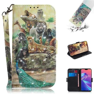 3D gekleurde tekening dieren patroon horizontale Flip lederen case voor ASUS Zenfone Max Pro (m2) ZB631KL met houder & kaartsleuven & portemonnee