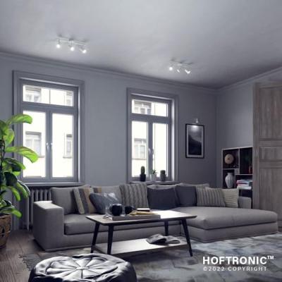 Riga - LED plafondlamp - 12 Watt 1200 Lumen - 3 spots - 6500K Neutraal wit - Draaibaar en dimbaar - GU10 - Kantelbaar - Plafondspot - IP20 Voor binnen - Wit