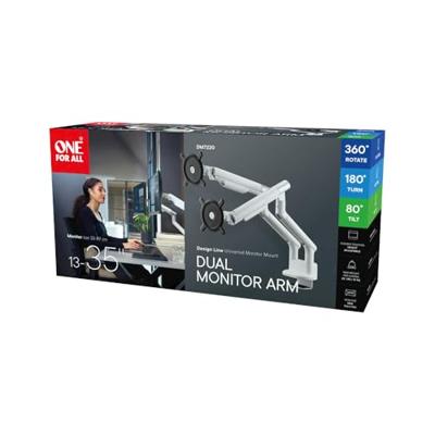 OneForAll DM 7220 Universele dubbele monitorarm Monitorarm Wit - thumbnail