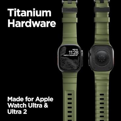 Nomad Rocky Point Band Apple Watch 42mm / 44mm / 45mm / 49mm Forest Connector Black