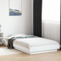 Bedframe met LED-verlichting bewerkt hout wit 200x200 cm - thumbnail