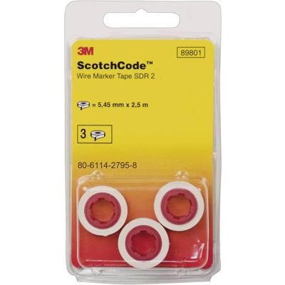 Scotchcode navulrollen kabelmarkering 80-6114-2800-6 Wit, Geel 3M
