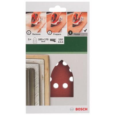 Bosch Accessories 2609256A77 Multi-schuurpapier Met klittenband, Geperforeerd Korrelgrootte (num) 180 (l x b) 170 mm x 100 mm 5 stuk(s)