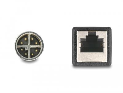 Delock 60071 RJ45 / M12 Netwerkadapter S/FTP 0.50 m Turquoise 1 stuk(s) Delock 60071 RJ45 / M12 Netwerkadapter S/FTP 0.50 m Turquoise 1 stuk(s)