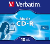 CD-R Verbatim Music CD-R 700 MB Zwart (10 Stuks) - thumbnail