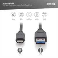 Digitus USB-kabel USB 3.2 Gen1 (USB 3.0 / USB 3.1 Gen1) USB-C stekker, USB-A stekker 1.00 m Zwart Afgeschermd (dubbel) AK-300146-010-S - thumbnail