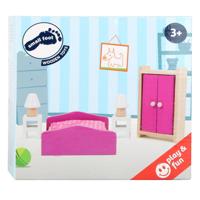 Small Foot houten poppenhuis meubeltjes slaapkamer, 6dlg. - thumbnail