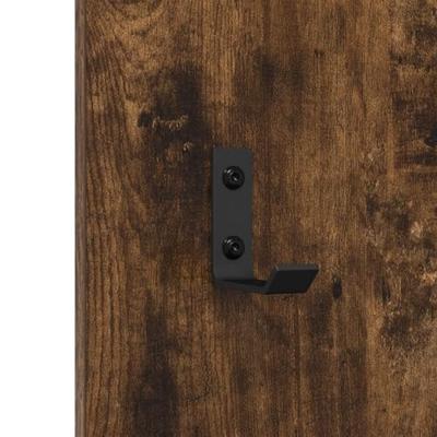 Wandgemonteerde kapstok Gerookt eiken 30 x 1.5 x 80 cm