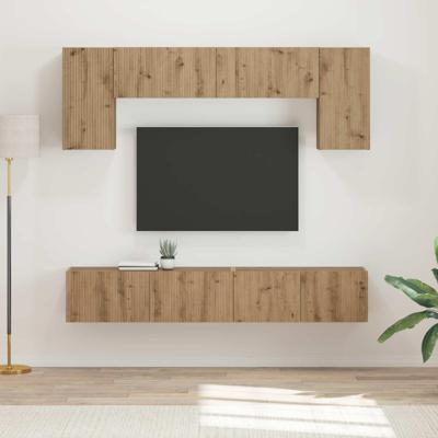 Tv-meubelset Wandgemonteerd 5 pcs Grijs Sonoma Bewerkt hout