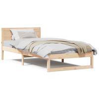 Bedframe met hoofdeinde Naturel 75 x 190 cm Massief grenenhout - thumbnail