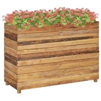 VidaXL Plantenbak verhoogd 100x40x72 cm gerecycled teakhout en staal - thumbnail