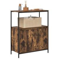 Badkamermeubel met planken gerookt eiken 76,5x35x95 cm - thumbnail