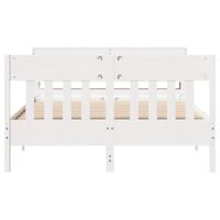 Bedframe zonder matras massief grenenhout wit 140x200 cm - thumbnail