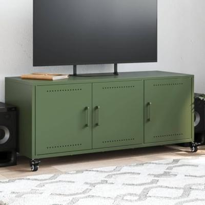 Tv-meubel 100,5x39x43,5 cm staal olijfgroen