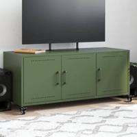 Tv-meubel 100,5x39x43,5 cm staal olijfgroen - thumbnail