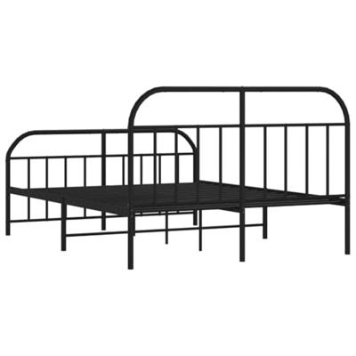 Bedframe met voetbord zonder matras metaal zwart 180x200 cm Bedframe met voetbord zonder matras metaal zwart 180x200 cm