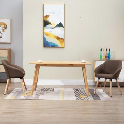 VidaXL Eetkamerstoelen 2 st stof bruin