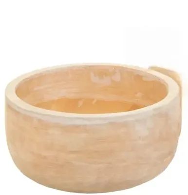 Mega Collections Schaal/Bloempot Terracotta - Ø21 x H10 cm - Whitewash