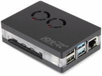 Joy-it RB-CaseP4+03 SBC-behuizing Geschikt voor serie: Raspberry Pi® Incl. actieve koeler, Met magneetsluiting Transparant - thumbnail