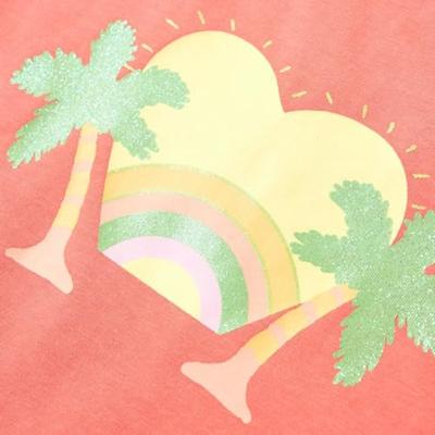 Kindershirt 128 koraalkleurig