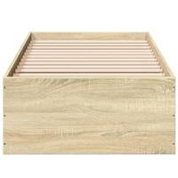 Bedframe zonder matras hout sonoma eikenkleurig 75x190 cm - thumbnail