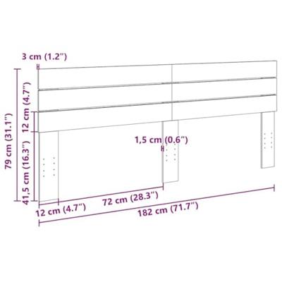 Hoofdbord 180 cm massief hout eiken