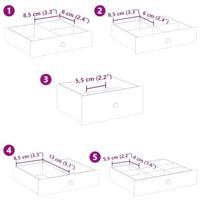 VidaXL Sieradendoosje 6-laags met spiegel afsluitbaar zwart - thumbnail