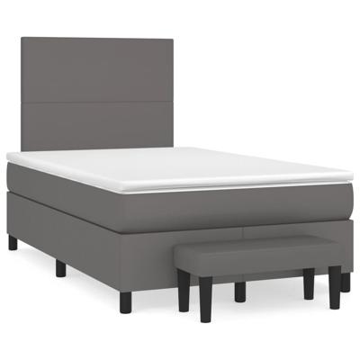 Boxspring met matras kunstleer grijs 160x200 cm - thumbnail