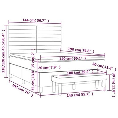 Boxspring met matras stof crèmekleurig 140x190 cm