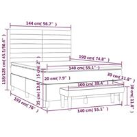 Boxspring met matras stof crèmekleurig 140x190 cm - thumbnail