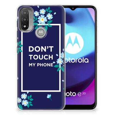 Motorola Moto E20 | E40 Silicone-hoesje Flowers Blue DTMP Motorola Moto E20 | E40 Silicone-hoesje Flowers Blue DTMP