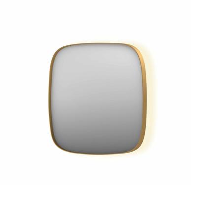 Spiegel INK SP30 80x4x80 cm incl. Indirect LED-Verlichting Rondom en Spiegelverwarming Geborsteld Mat Goud