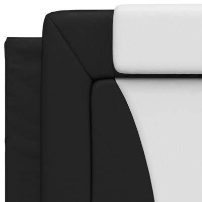 Bedframe met LED-verlichting kunstleer zwart en wit 100x200 cm