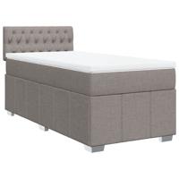 Boxspring met matras stof taupe 80x200 cm - thumbnail