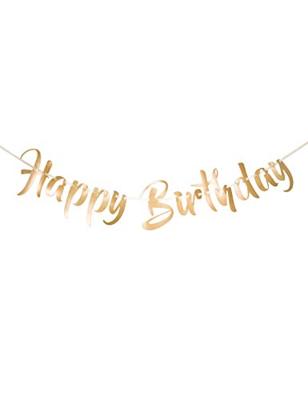 Gouden Letterslinger Happy Birthday - 1 Meter