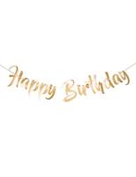 Gouden Letterslinger Happy Birthday - 1 Meter - thumbnail
