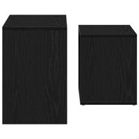 Salontafels 2 st bewerkt hout zwart eikenkleur - thumbnail