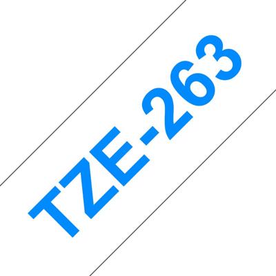 Brother TZe-263 Labeltape Kunststof Tapekleur: Wit Tekstkleur: Blauw 36 mm 8 m Brother TZe-263 Labeltape Kunststof Tapekleur: Wit Tekstkleur: Blauw 36 mm 8 m