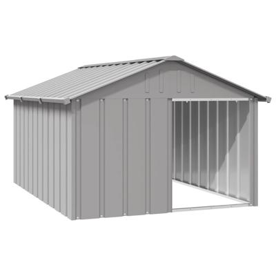 VidaXL Hondenhok 116,5x153x81,5 cm gegalvaniseerd staal grijs