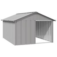 VidaXL Hondenhok 116,5x153x81,5 cm gegalvaniseerd staal grijs - thumbnail