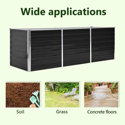 Plantenbak verhoogd 240x80x77 cm gegalvaniseerd staal antraciet Plantenbak verhoogd 240x80x77 cm gegalvaniseerd staal antraciet