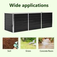 Plantenbak verhoogd 240x80x77 cm gegalvaniseerd staal antraciet - thumbnail