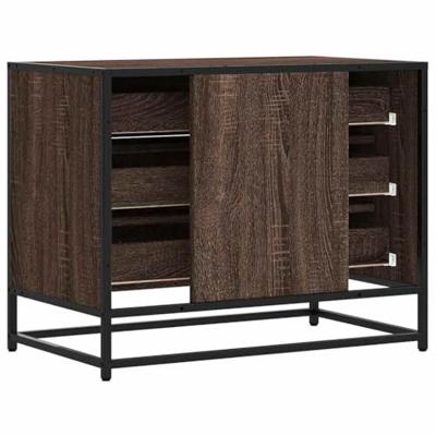 Ladekast 70x41x56 cm bewerkt hout bruin eikenkleur Ladekast 70x41x56 cm bewerkt hout bruin eikenkleur