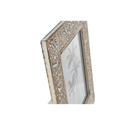 Fotolijsten Home ESPRIT Wit Natuurlijk Kristal Mangohout Indiaas 31,5 x 2 x 36,5 cm