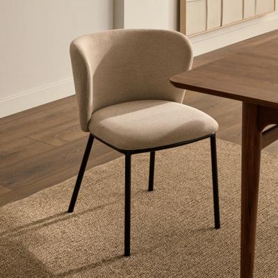 Kave Home Eetkamerstoel 'Ciselia' Chenille, kleur Beige Kave Home Eetkamerstoel 'Ciselia' Chenille, kleur Beige