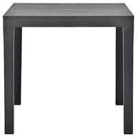 Tuintafel 78x78x72 cm kunststof antraciet - thumbnail
