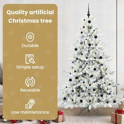 VidaXL Kunstmatige inklapbare kerstboom wit 210 cm pvc en staal